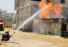 الدفاع المدني بغزة يسيطر على حريق في نقطة عشوائية لتعبئة الغاز