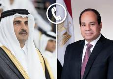 تفاصيل الاتصال الهاتفي بين الرئيس المصري وأمير قطر
