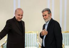 لقاء النخالة مع رئيس البرلمان الإيراني