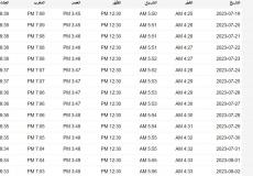 امساكية محرم 1445 - 2023 في السعودية