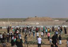 من التظاهرات على حدود شرق غزة.. تصوير أحمد زقوت