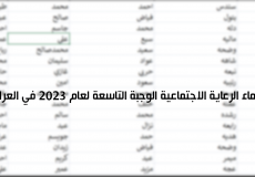 رابط أسماء الرعاية الاجتماعية الوجبة التاسعة لعام 2023 في العراق