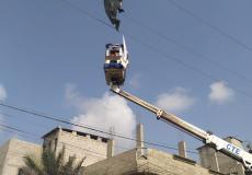 إصلاح أحد محولات الكهرباء في غزة في ظل العدوان الإسرائيلي