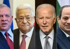 الرئيس عباس والسيسي وملك الأردن وبايدن