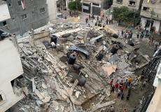 قصف أحد المنازل في حي الشيخ رضوان بغزة