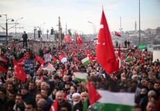 عشرات الآلاف يتظاهرون في إسطنبول دعما لقطاع غزة