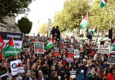 تظاهرة في لندن للمطالبة بوقف المجازر الإسرائيلية في غزة