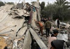 أنقاض منزل مدمر في غزة