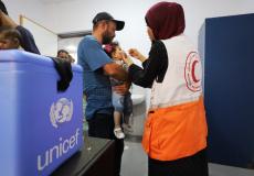 غزة – تطعيم أكثر من 560 ألف طفل ضد شلل الأطفال