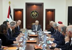 من جلسة الحكومة الفلسطينية اليوم برئاسة الرئيس عباس