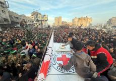 خلال تسليم الدفعة الأولى من الأسرى وسط مدينة غزة