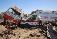 العدوان الإسرائيلي على سيارات الإسعاف في قطاع غزة