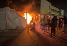 لحظة استهداف خيمة صحفيين في مستشفى ناصر الطبي