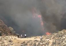 حريق ضخم في وادي القلط بين القدس وأريحا