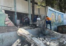 قصف إسرائيلي استهدف مدرسة الحساينة بالنصيرات