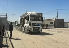 دخول الشاحنات من معبر كرم أبو سالم