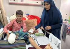 طفل من غزة مصاب ببتر في ساقه - تعبيرية