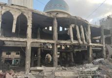 آثار تدمير مسجد أنصار في دير البلح الليلة