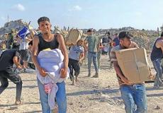 المساعدات الامريكية لسكان قطاع غزة