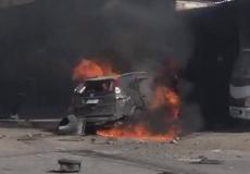 المركبة المستهدفة في شمال لبنان