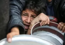 أطفال جياع في قطاع غزة