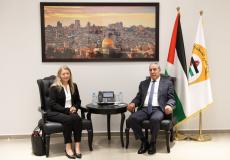 تفاصيل اجتماع حسين الشيخ مع القنصل البريطانية بشأن غزة