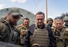 وزير الأمن الإسرائيلي يسرائيل كاتس في غزة