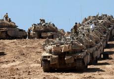 رتل دبابات إسرائيلية يتوغل في قطاع غزة، اليوم