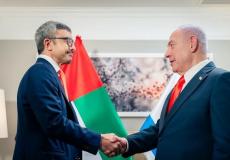 وزير الخارجية الإماراتي عبد الله بن زايد يلتقي رئيس الوزراء الإسرائيلي بنيامين نتنياهو