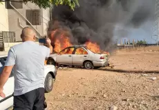 المركبة المستهدفة جنوب بيروت