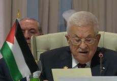 الرئيس الفلسطيني محمود عباس في القمة العربية الطارئة بالدوحة