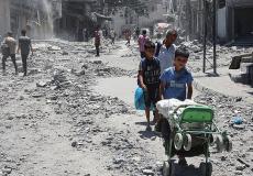 أطفال نازحون في غزة