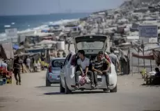 نزوح المواطنين بإتجاه بحر قطاع غزة