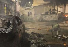 مركبات مشتعلة بفعل الشجار