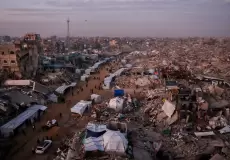 خيام النازحين في قطاع غزة عقب الدمار الهائل الذي أحدثه العدوان الإسرائيلي