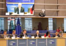 محمد مصطفى في مقر البرلمان الأوروبي