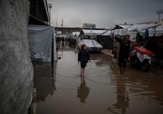 غرق خيام النازحين في غزة - منخفض جوي