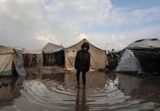 غمر خيام النازحين بالأمطار - طقس غزة