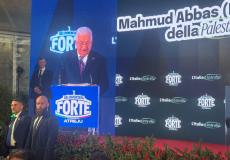 الرئيس عباس خلال إلقاء كلمته اليوم