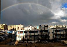 قوس قوح يزين سماء غزة صباح اليوم
