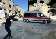 سيارة إسعاف في مدينة غزة