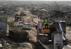 من عمليات البحث عن جثة ران غفيلي في حي الزيتون جنوب شرقي مدينة غزة في 8 ديسمبر 2025