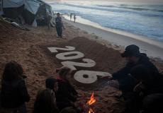 2026 مكتوبة على شاطئ بحر غزة - تعبيرية