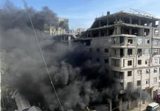 حريق إندلع في مخازن مؤسسة إغاثية وسط مدينة غزة