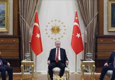 حسين الشيخ خلال لقاء الرئيس التركي أردوغان