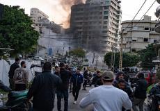 من موقع قصف إسرائيلي في بيروت (Getty Images)