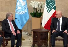 غوتيريش يلتقي رئيس لبنان