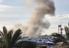 من القصف الإسرائيلي على دير البلح اليوم