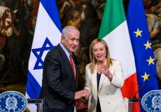 رئيسة الوزراء الإيطالية جورجا ميلوني مع نتنياهو - ارشيف