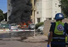 سقوط صواريخ على تل أبيب